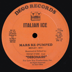 Italian Ice Mars Re-Pumped / Pizza Boy A Re-Mix Vinyl 12" USED