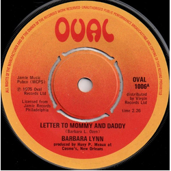 Barbara Lynn Letter To Mommy And Daddy / You'll Lose A Good Thing Vinyl 7" USED