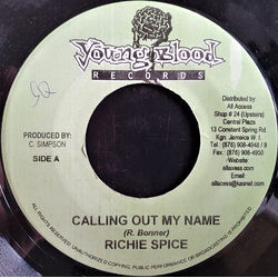 Richie Spice Calling Out My Name Vinyl 7" USED