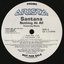 Santana / Musiq Soulchild Nothing At All USED VINYL 12INCH 33 S RPM PROMO