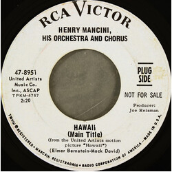 Henry Mancini And His Orchestra And Chorus Hawaii (Main Title) / Driftwood And Dreams USED VINYL 7INCH 45 RPM PROMO