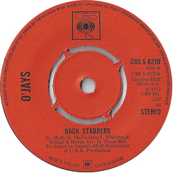 The O'Jays Back Stabbers Vinyl 7" USED