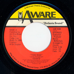 The Counts Too Bad Vinyl 7" USED