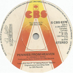The Pasadena Roof Orchestra Pennies from heaven Vinyl 7" USED