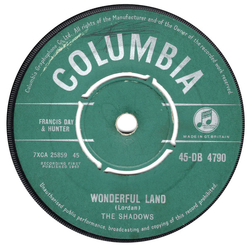 The Shadows Wonderful Land Vinyl 7" USED