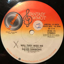 David Simmons (2) Will They Miss Me / Hard And Heavy Vinyl 12" USED