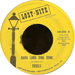 The Edsels Rama Lama Ding Dong / Bells USED VINYL 7INCH 45 RPM REISSUE