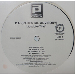 Parental Advisory Just Like That / Sundown USED VINYL 12INCH PROMO