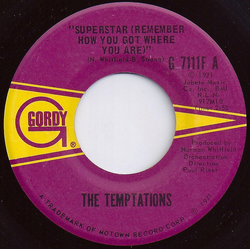 The Temptations Superstar (Remember How You Got Where You Are) Vinyl 7" USED