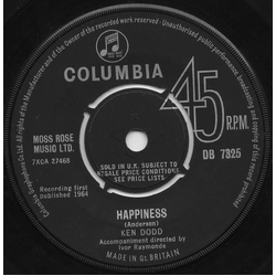 Ken Dodd Happiness Vinyl 7" USED
