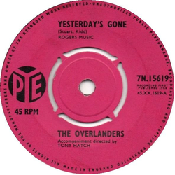 The Overlanders Yesterday's Gone Vinyl 7" USED
