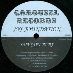 Joy Foundation Luv You Baby / Body Freak Vinyl 12" USED