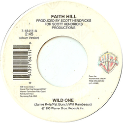 Faith Hill Wild One Vinyl 7" USED