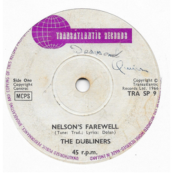 The Dubliners Nelson's Farewell Vinyl 7" USED