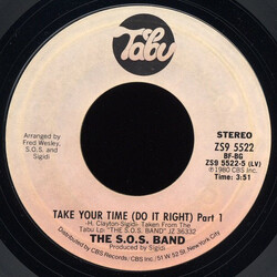 The S.O.S. Band Take Your Time (Do It Right) USED VINYL 7INCH 45 RPM STYRENE