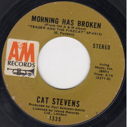 Cat Stevens Morning Has Broken / I Want To Live In A Wigwam USED VINYL 7INCH 45 RPM SINGLE STYRENE STEREO