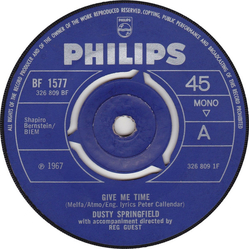 Dusty Springfield Give Me Time Vinyl 7" USED