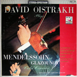 David Oistrach Plays Mendelssohn & Glazunov Violin Concertos Vinyl LP USED
