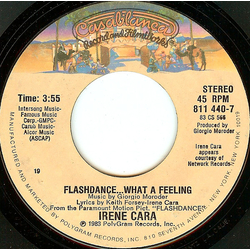 Irene Cara Flashdance... What A Feeling Vinyl 7" USED