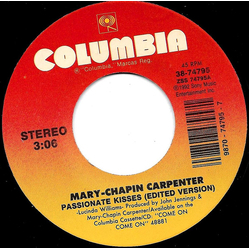 Mary Chapin Carpenter Passionate Kisses (Edited Version) Vinyl 7" USED