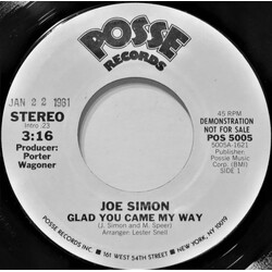 Joe Simon Glad You Came My Way USED VINYL 7INCH PROMO