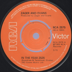 Zager & Evans In The Year 2525 Vinyl 7" USED