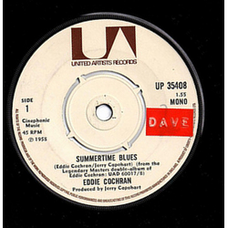 Eddie Cochran Summertime Blues Vinyl 7" USED