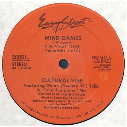Cultural Vibe / Glenn "Sweety G" Toby Mind Games Vinyl 12" USED