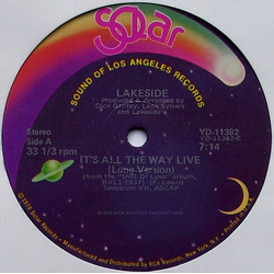 Lakeside It's All The Way Live Vinyl 12" USED