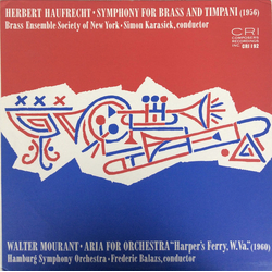 Herbert Haufrecht / Walter Mourant Symphony For Brass And Timpani / Aria For Orchestra Vinyl LP USED