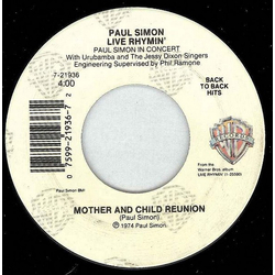 Paul Simon Mother And Child Reunion / Me And Julio Down By The Schoolyard Vinyl 7" USED
