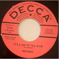 Red Foley It's A Sin To Tell A Lie / I Want A Girl (Just Like The Girl That Married Dear Old Dad) Vinyl 7" USED