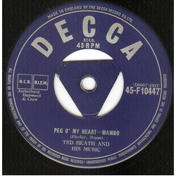 Ted Heath And His Music Peg O' My Heart - Mambo Vinyl 7" USED