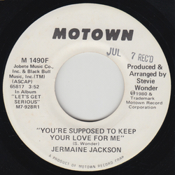 Jermaine Jackson You're Supposed To Keep Your Love For Me Vinyl 7" USED