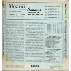 Richard Ellsasser Mozart - The Complete Sonatas For Organ And Orchestra - Volume 1 Of 2 Volumes Vinyl LP USED