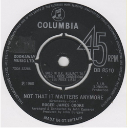 Roger Cook Not That It Matters Anymore Vinyl 7" USED