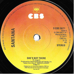 Santana She's Not There Vinyl 7" USED