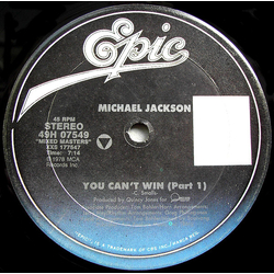 Michael Jackson You Can't Win (Part 1) / Billie Jean Vinyl 12" USED