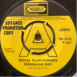 The Bystanders Royal Blue Summer Sunshine Day / Make Up Your Mind (Mejor) Vinyl 7" USED