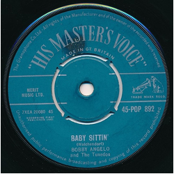 Bobby Angelo & The Tuxedos Baby Sittin' Vinyl 7" USED