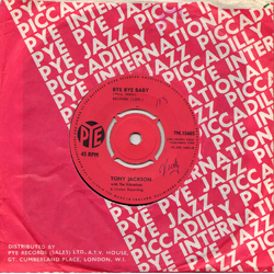 Tony Jackson & The Vibrations Bye Bye Baby Vinyl 7" USED