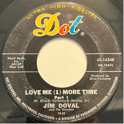 Jim Doval & The Gauchos Love Me One More Time USED VINYL 7INCH 45 RPM