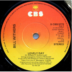 Bill Withers Lovely Day Vinyl 7" USED