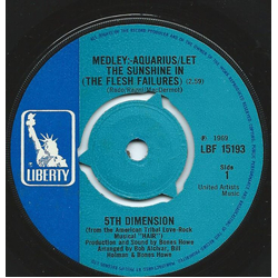 The Fifth Dimension Medley: Aquarius/Let The Sunshine In (The Flesh Failures) Vinyl 7" USED