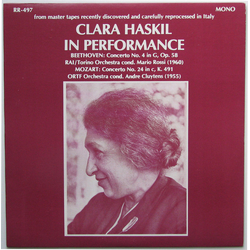Clara Haskil / Ludwig van Beethoven / Wolfgang Amadeus Mozart In Performance Vinyl LP USED