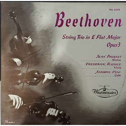 Ludwig van Beethoven / Jean Pougnet / Frederick Riddle / Anthony Pini String Trio in E Flat Major Opus 3 Vinyl LP USED