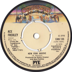 Ace Frehley New York Groove Vinyl 7" USED