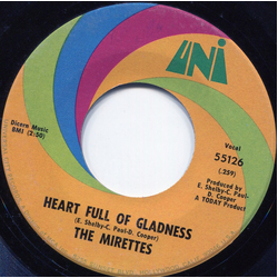 The Mirettes Heart Full Of Gladness / Ain't You Trying To Cross Over Vinyl 7" USED