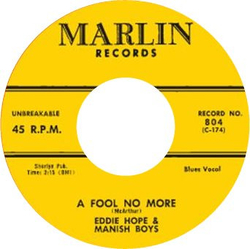 Eddie Hope And Mannish Boys A Fool No More / Lost Child Vinyl 7" USED