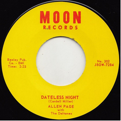 Allen Page / The Deltones (7) Dateless Night Vinyl 7" USED